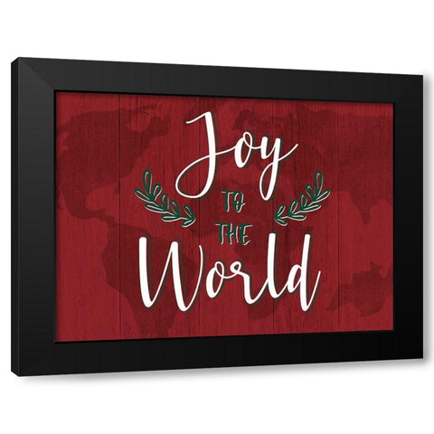 Joy to the World Black Modern Wood Framed Art Print by CAD Designs
