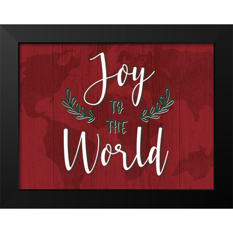 Joy to the World Black Modern Wood Framed Art Print by CAD Designs