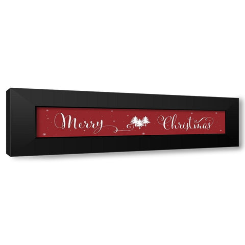 Merry Christmas Black Modern Wood Framed Art Print with Double Matting by CAD Designs
