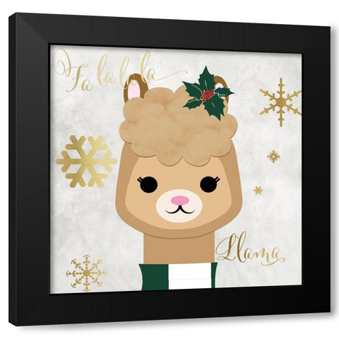 Fa La Llama Black Modern Wood Framed Art Print by CAD Designs