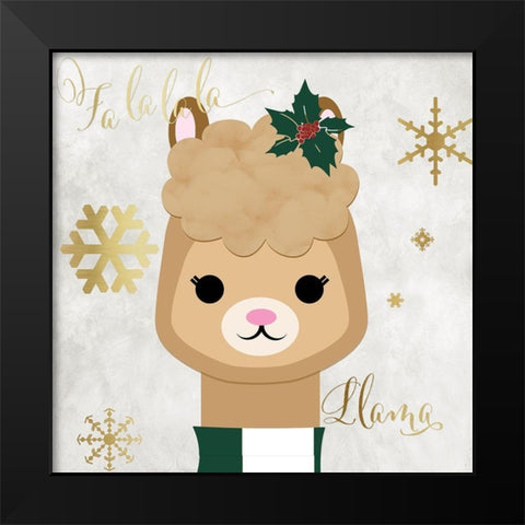 Fa La Llama Black Modern Wood Framed Art Print by CAD Designs