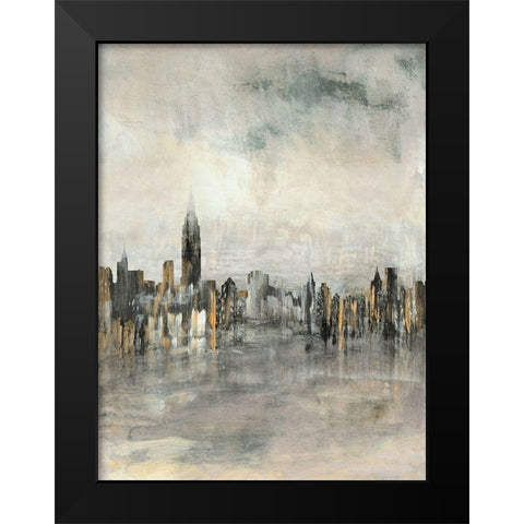 City Lights Black Modern Wood Framed Art Print by Jill, Susan