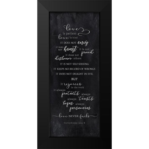 Love Is Black Modern Wood Framed Art Print by Carpentieri, Natalie