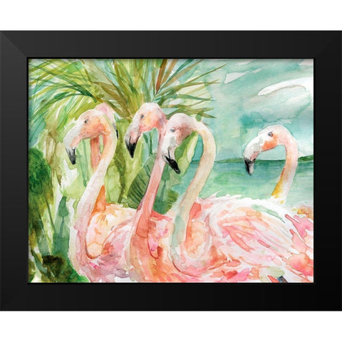 Pink Ladies Black Modern Wood Framed Art Print by Robinson, Carol