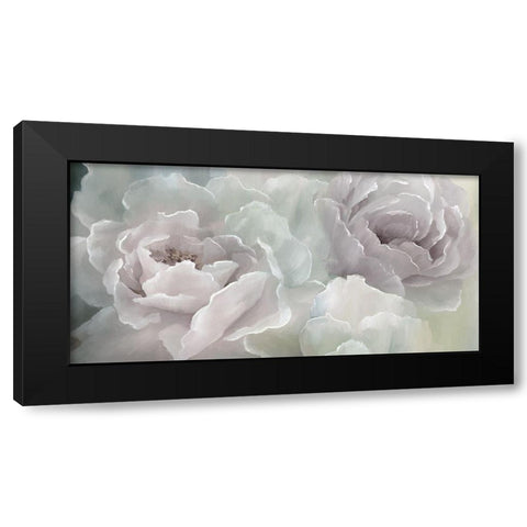 Peony Lace Black Modern Wood Framed Art Print with Double Matting by Nan