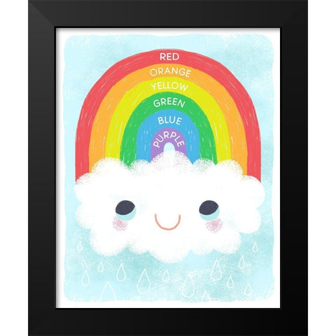 Rainbow Colors Black Modern Wood Framed Art Print by Doyle, Lizzy