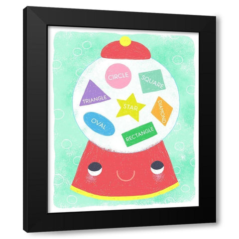 Gumball Shapes Black Modern Wood Framed Art Print with Double Matting by Doyle, Lizzy