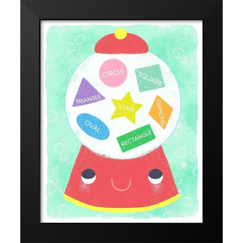 Gumball Shapes Black Modern Wood Framed Art Print by Doyle, Lizzy