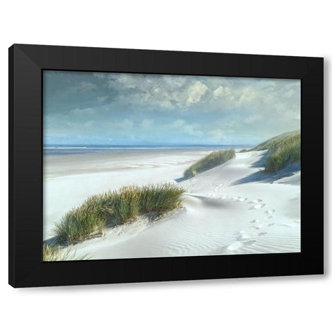 White Sands Black Modern Wood Framed Art Print with Double Matting by Calascibetta, Mike