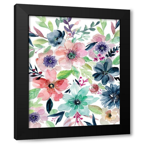 Cool and Serene Black Modern Wood Framed Art Print by Robinson, Carol