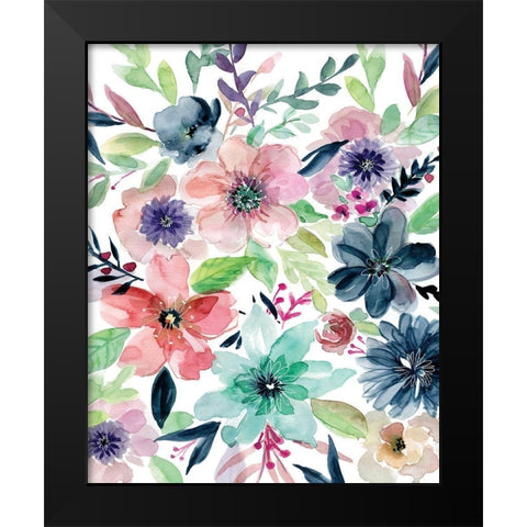 Cool and Serene Black Modern Wood Framed Art Print by Robinson, Carol