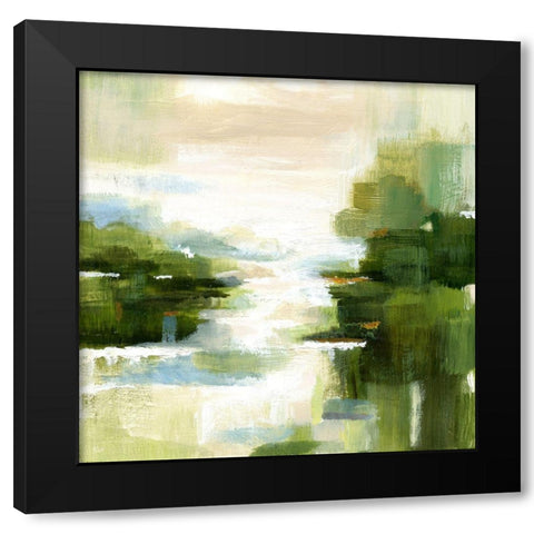 Verte View Black Modern Wood Framed Art Print with Double Matting by Nan