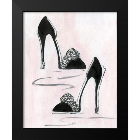 Shoes That Dazzle II Black Modern Wood Framed Art Print by Swatland, Sally
