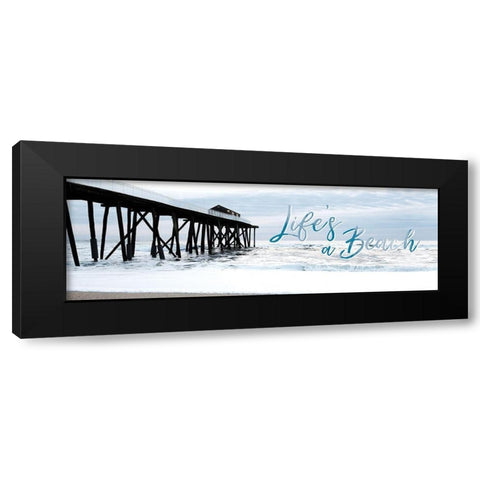 Lifes a Beach Black Modern Wood Framed Art Print by Carpentieri, Natalie