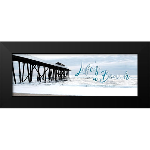Lifes a Beach Black Modern Wood Framed Art Print by Carpentieri, Natalie