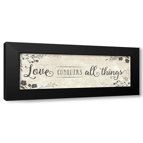 Love Conquers Black Modern Wood Framed Art Print by Murray, Amanda