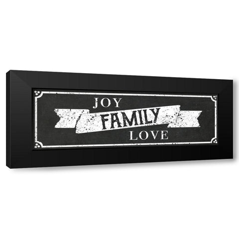 Joy Family Love Black Modern Wood Framed Art Print with Double Matting by CAD Designs