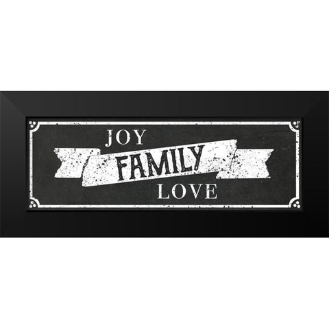 Joy Family Love Black Modern Wood Framed Art Print by CAD Designs