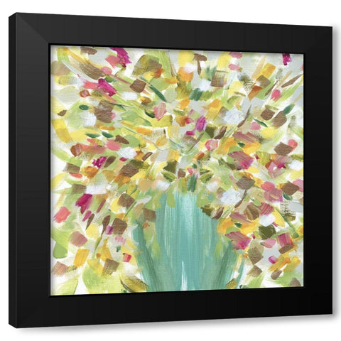 Tropical Whimsy Black Modern Wood Framed Art Print with Double Matting by Jill, Susan