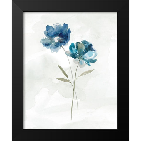 Blue Botanical II Black Modern Wood Framed Art Print by Robinson, Carol