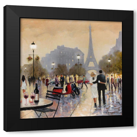 Paris Twilight Black Modern Wood Framed Art Print by Orme, E. Anthony