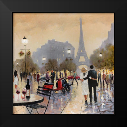 Paris Twilight Black Modern Wood Framed Art Print by Orme, E. Anthony