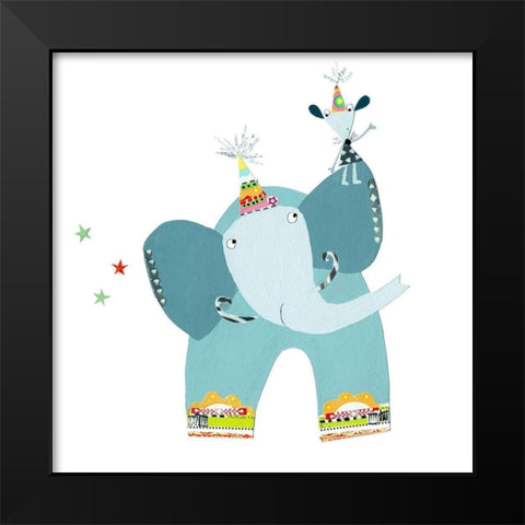 Circus Elephant Black Modern Wood Framed Art Print by Pope, Kate and Elizabeth