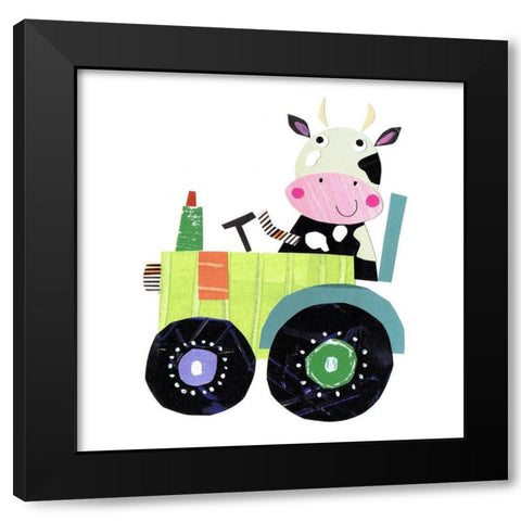 Cute Farm Cow Black Modern Wood Framed Art Print with Double Matting by Pope, Kate and Elizabeth