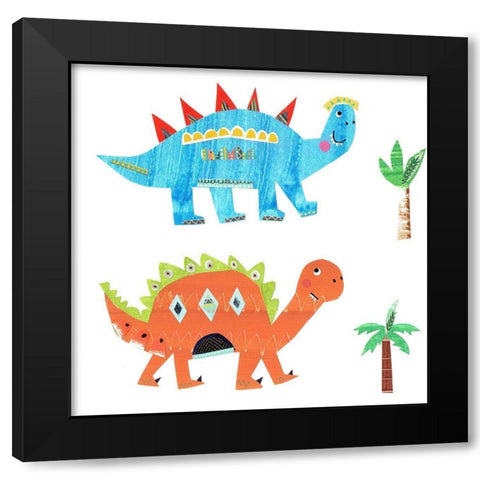 Dino Duo Black Modern Wood Framed Art Print with Double Matting by Pope, Kate and Elizabeth