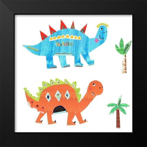 Dino Duo Black Modern Wood Framed Art Print by Pope, Kate and Elizabeth