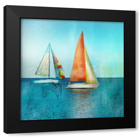 Color Tint Sail Black Modern Wood Framed Art Print with Double Matting by Nan