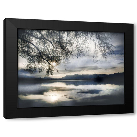 Staffelsee Lake Black Modern Wood Framed Art Print by Weisz, Irene