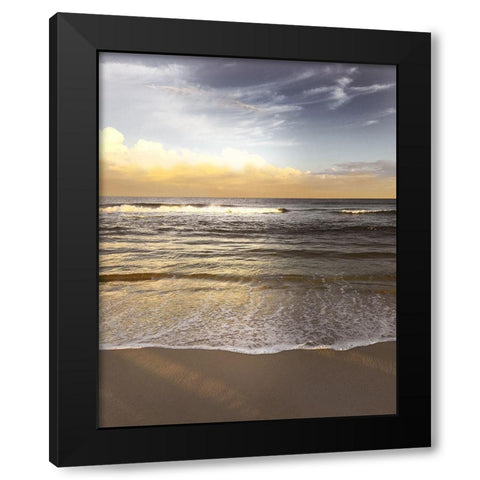 Evening Waves Black Modern Wood Framed Art Print with Double Matting by Nan