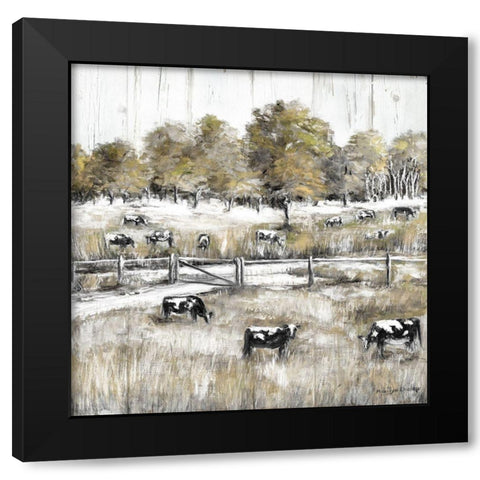 Lazy Grazing Black Modern Wood Framed Art Print by Dunlap, Marilyn