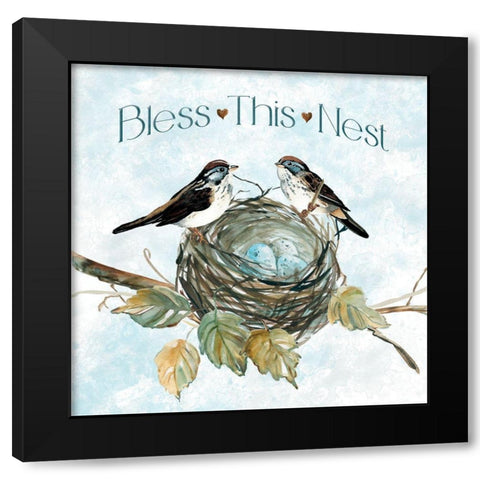 Bless Nest Black Modern Wood Framed Art Print with Double Matting by Robinson, Carol