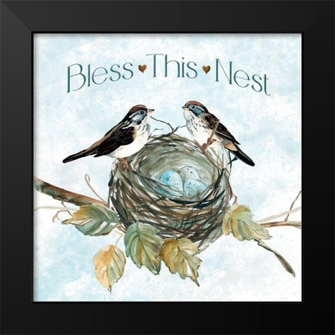Bless Nest Black Modern Wood Framed Art Print by Robinson, Carol