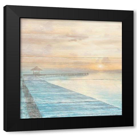 Gather at the Beach Black Modern Wood Framed Art Print with Double Matting by Calascibetta, Mike
