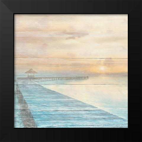 Gather at the Beach Black Modern Wood Framed Art Print by Calascibetta, Mike