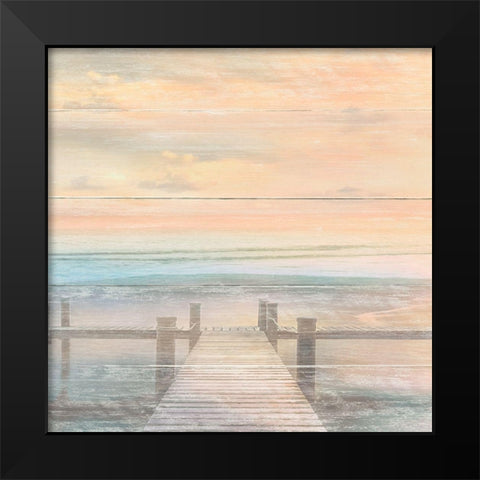 The Beach is Calling Black Modern Wood Framed Art Print by Calascibetta, Mike