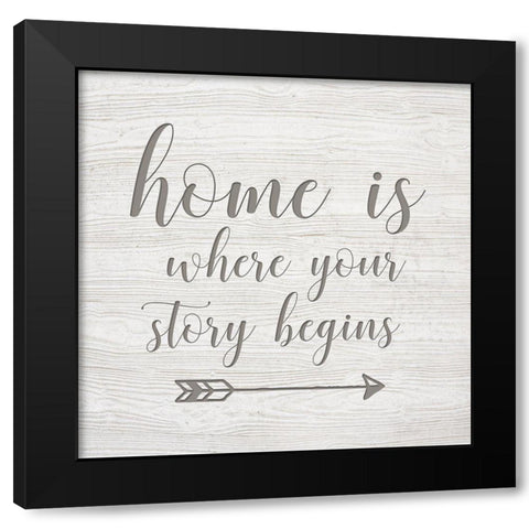 Home Is Black Modern Wood Framed Art Print by Murray, Amanda