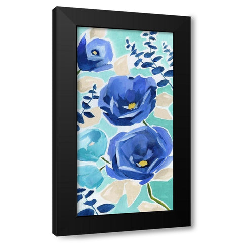 Blue Modern Garden II Black Modern Wood Framed Art Print by Nan