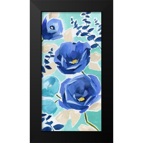 Blue Modern Garden II Black Modern Wood Framed Art Print by Nan