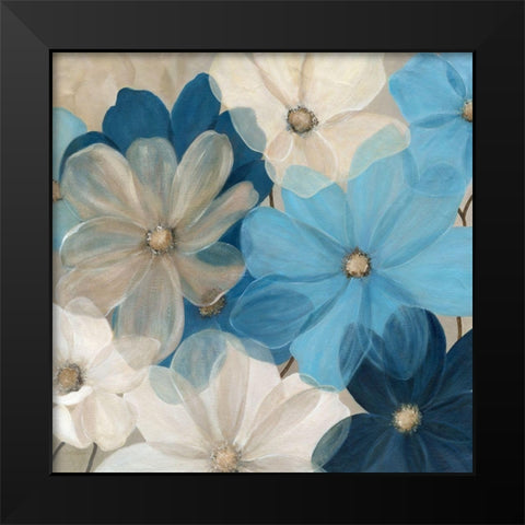 Midnight Blue Gardens Black Modern Wood Framed Art Print by Robinson, Carol