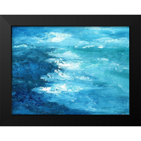 Crashing Waves I Black Modern Wood Framed Art Print by Nan