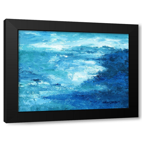 Crashing Waves II Black Modern Wood Framed Art Print with Double Matting by Nan