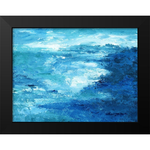 Crashing Waves II Black Modern Wood Framed Art Print by Nan