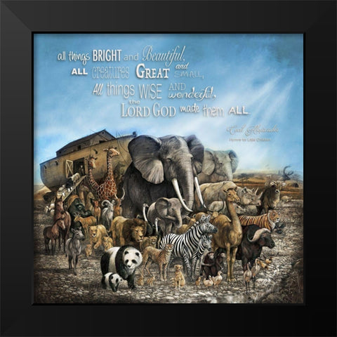 All Things Bright and Beautiful Black Modern Wood Framed Art Print by Manning, Ruane