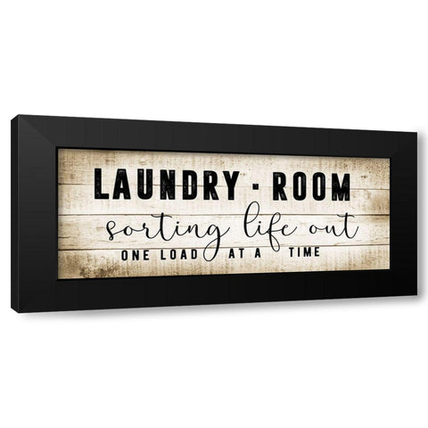 Laundry Room Black Modern Wood Framed Art Print by CAD Designs