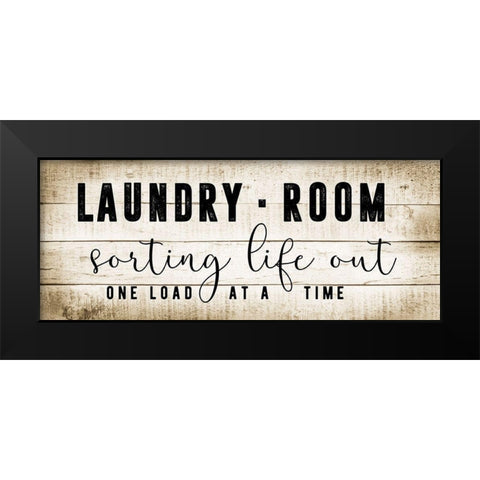 Laundry Room Black Modern Wood Framed Art Print by CAD Designs