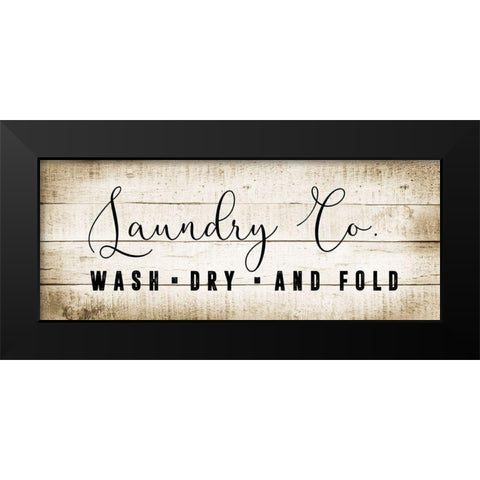Laundry Co. Black Modern Wood Framed Art Print by CAD Designs